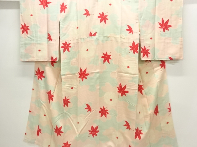 JAPANESE KIMONO / ANTIQUE JUBAN / SILK / KINSHA / KIKU